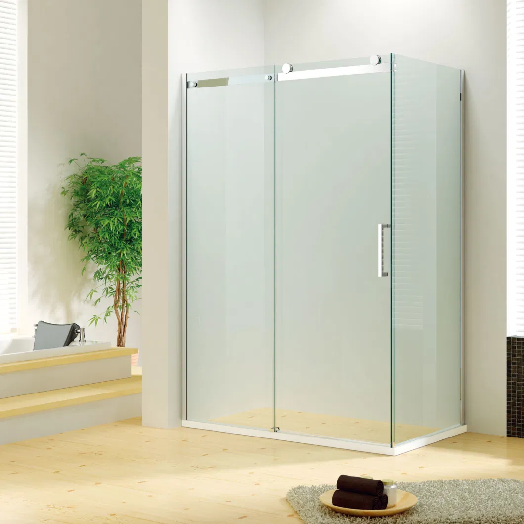 Stainless Steel 5/16&quot; Tempered Sliding Glass Shower Door