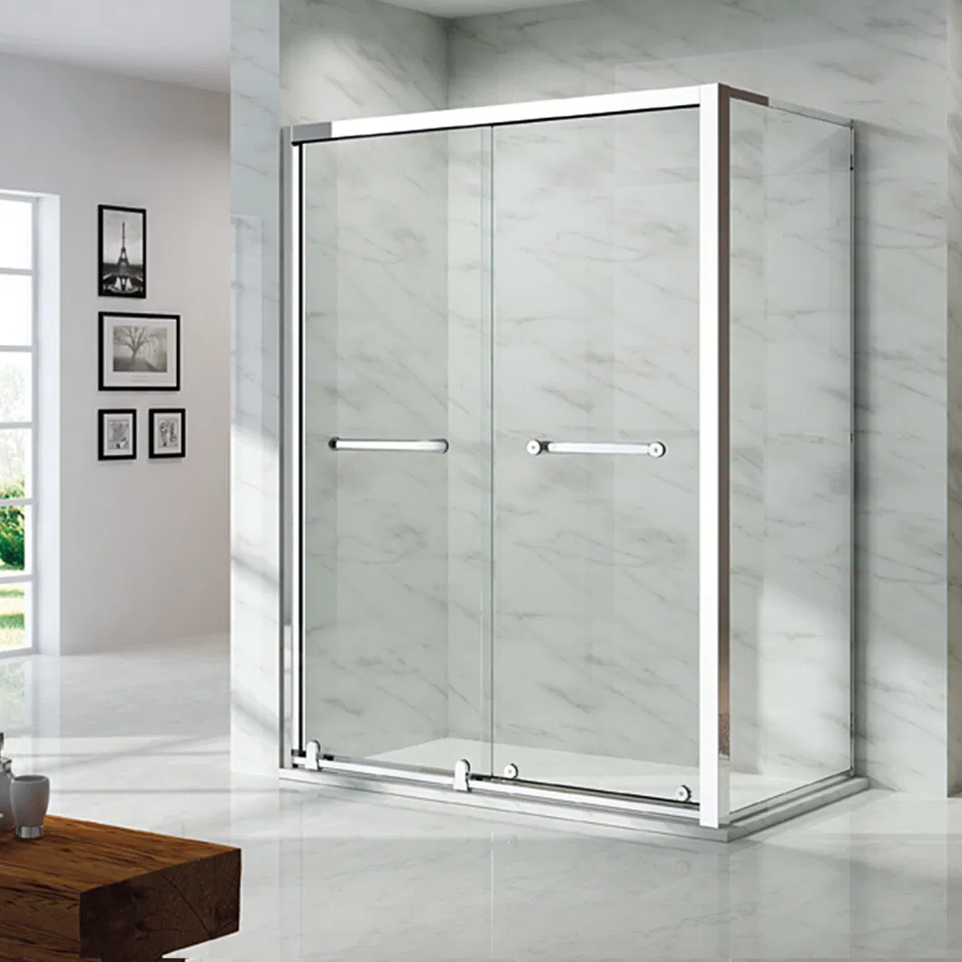 Stainless Steel 5/16&quot; Tempered Sliding Glass Shower Door