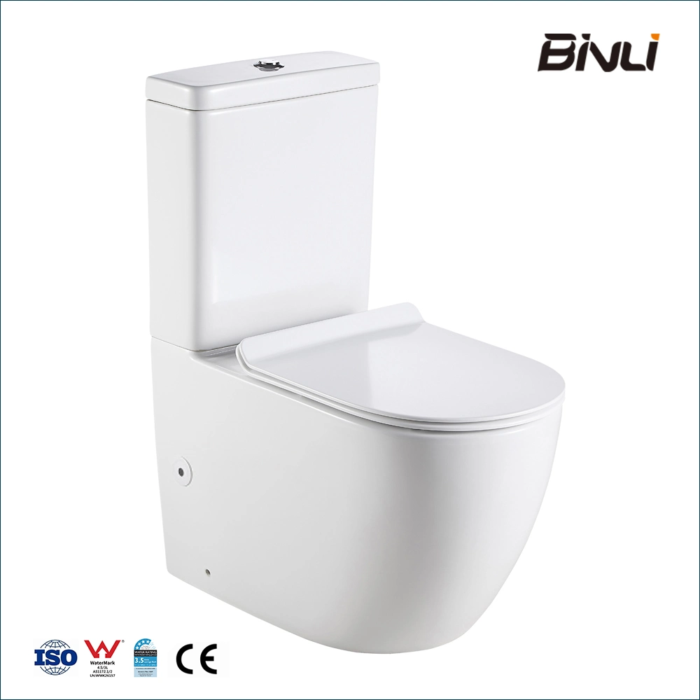 Two Piece Toilet Luxury P-Trap Washdown Flushing Ronud Types Wc Toilet