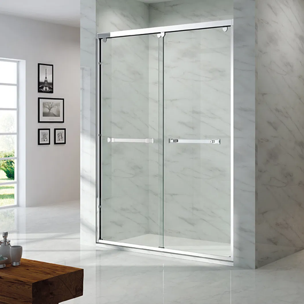 Stainless Steel 5/16&quot; Tempered Sliding Glass Shower Door