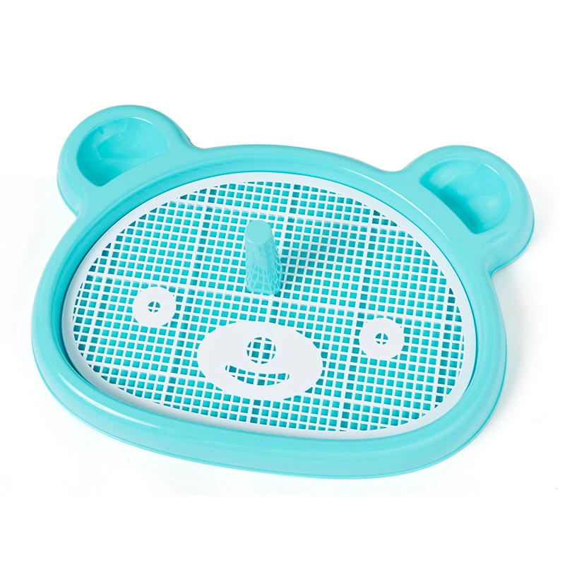 Tc4229 Detachable Indoor Cute Bear Shape Plastic Pet Dog Tray Toilet