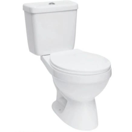 Ortonbath Ecnomical Classic Dual Flush Small Size Toilet, PP Soft Closing Seat, Oval Bathrooms Comfort Height Back to Wall Toilet Two Piece Toilet